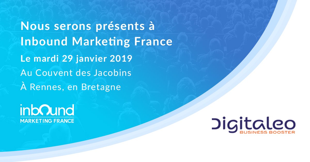 digitaleo (@digitaleo) on Twitter photo #Evénement | J-20 : nous sommes fiers d’être partenaire de la 2ème édition de l’#IMF19 qui aura lieu le mardi 29 janvier à #Rennes. <a href="/jocelyndenis/">Jocelyn DENIS</a> et <a href="/sebastienbriot/">Briot Sébastien</a> animeront 2 conférences. ✨ Réservez votre pass :
inboundmarketingfrance.b2match.io/signup
cc <a href="/we_are_inbound/">Intelligence Marketing Day</a> #Evénement | J-20 : nous sommes fiers d’être partenaire de la 2ème édition de l’#IMF19 qui aura lieu le mardi 29 janvier à #Rennes. <a href="/jocelyndenis/">Jocelyn DENIS</a> et <a href="/sebastienbriot/">Briot Sébastien</a> animeront 2 conférences. ✨ Réservez votre pass :
inboundmarketingfrance.b2match.io/signup
cc <a href="/we_are_inbound/">Intelligence Marketing Day</a>