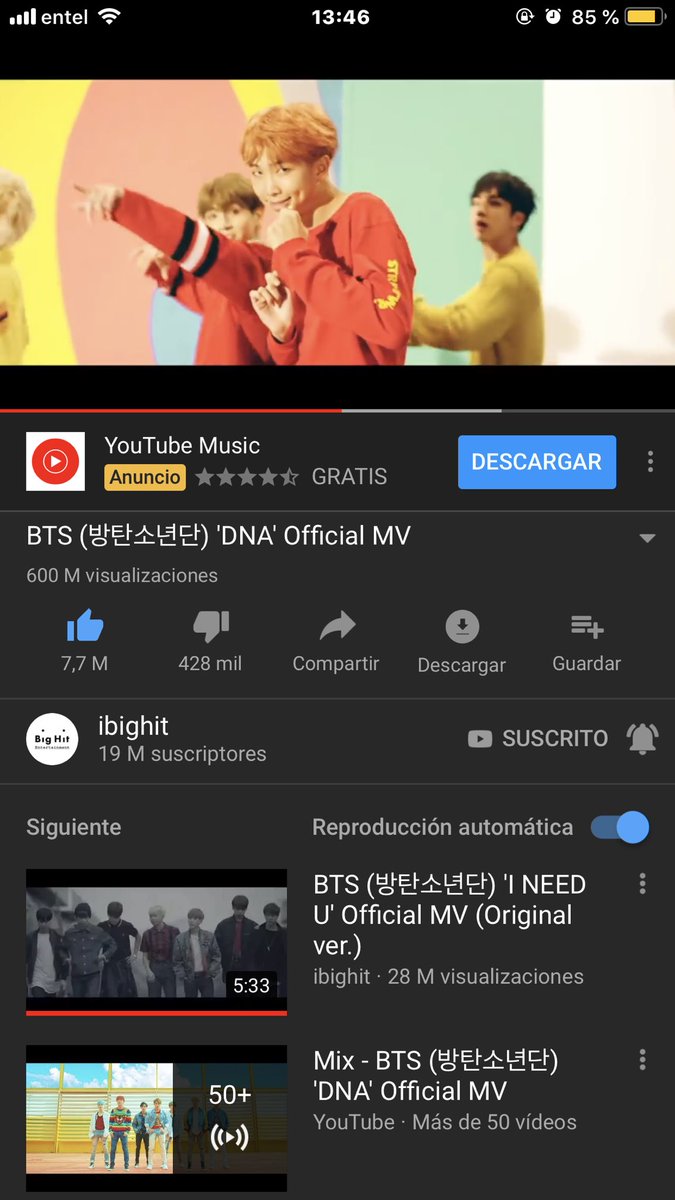 OT7MYBIAS's tweet photo. Sigamos reproduciendo #DNA enfoquemos el stream, la meta es llegar al 1B, los views estΓ‘n bajando, nuestra prioridad es @BTS_twt no un grupo que todavΓa no debuta π ocupen su tiempo en stream ππ
#DNA600 https://t.co/pFhbvPlAWd