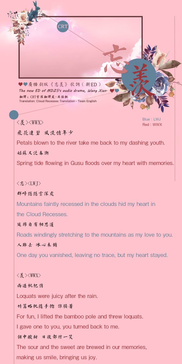 Fluff Cloud Recesses Translation The Explanation Of The Lyric Of Full Wangxian Mp3 Music Video Link T Co 4ntjl0jzxc Mp3 Link T Co Y80pkt5zku Translator Proofreader Oni 景 酒 Api 归 阿丁 Post Designer Pupu P S This Isn