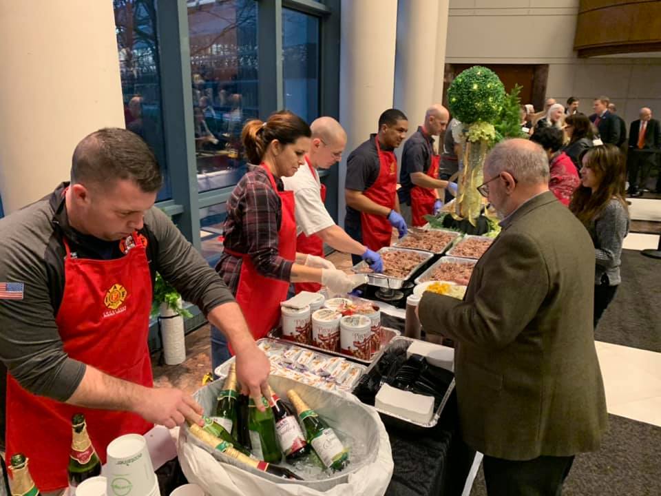 IAFF2068's tweet photo. Your #IAFF2068 #FairfaxFirefighters served over 600 #FairfaxCounty residents and community leaders (HOA leadership, Fairfax County Chamber of Commerce) including Board of Supervisors at Chairman @SharonBulova's New Year reception. #Local2068 https://t.co/On9rty2RRT