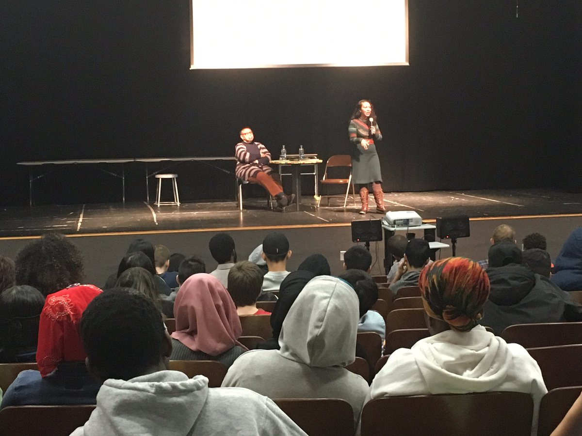 lindseyacox's tweet photo. Thanks to @KeshaRam and Margaret Bass for kicking off our Women in Leadership day @WinooskiLearns and to all the @PeaceJam students who helped plan this day. https://t.co/DU3eOMvicF