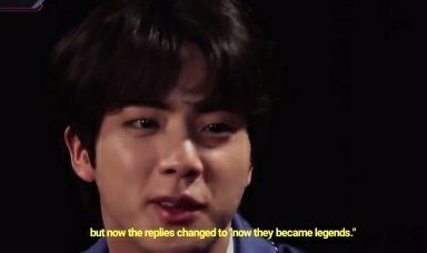 bangtanstills's tweet photo. [bts reacts]
jin: now the replies changed to "now they became legends." https://t.co/mGF94aiU4A