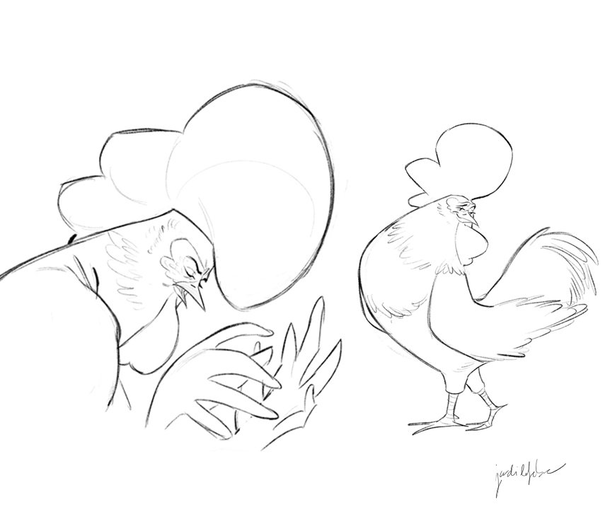 Ok, is #Portfolioday, * clears throat *
I'm Paul, an over motivated farm rooster. Waking up people in the morning is fine, but I think my destiny is to sing in theaters and movies.
My designer Jordi, is a nice guy happy to collaborate with Art Directors and Production Designers. 