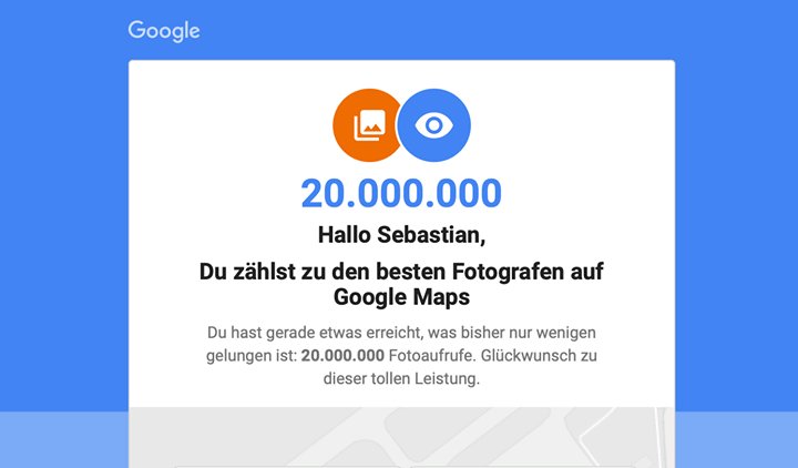 sebastianfiebak's tweet photo. Vielen Dank Google Maps 🙏🏼 So fängt das neue Jahr doch gut an: 20.000.000 Fotoaufrufe auf Google Maps 😃
#ongooglemaps #googlestreetviewtrusted #fiebakmedien https://t.co/UPL5HuOTIP https://t.co/5E6EJ4Z2wv