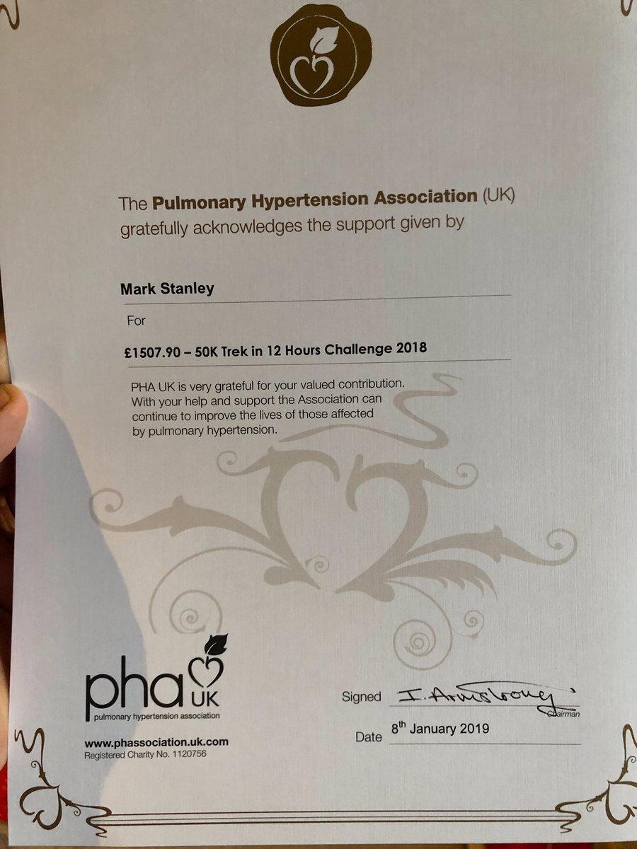 kellystanley_'s tweet photo. My brilliant brother Mark has received a certificate from @PHA_UK to thank him for the money he raised when he did his 50k hike in 12 hours. 
Thank you so much to everyone who donated ! #PHWednesday #PulmonaryHypertension #RaisingAwareness #Fundraising #BreathlessNotVoiceless https://t.co/WvRceLKOD3