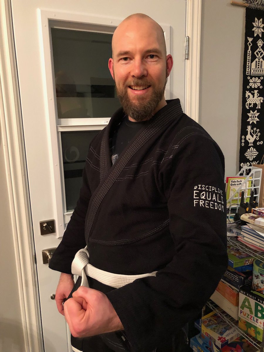 eah47's tweet photo. Got my DEF Gi from @ORIGINBJJ yesterday. Instant improvement, did my first two submissions last night. Thanks for @jockowillink and @echocharles for the intro to BJJ at #muster005 https://t.co/eBu4sG1uAw