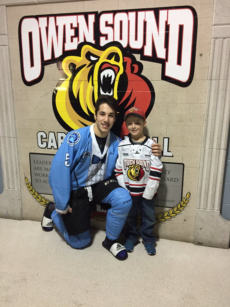 MeggMccartney's tweet photo. I’m going to have one sad boy tonight when he gets home from school. All his favourites are off to Guelph. @seandurzi @nsuzuki_37 @mphillips_18 #OSAttack https://t.co/cSDA1hxX7F