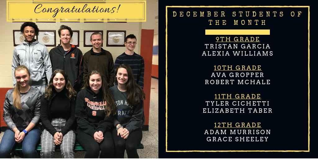 Proud to announce SHS December #StudentsoftheMonth #villepride @Ville_Sup