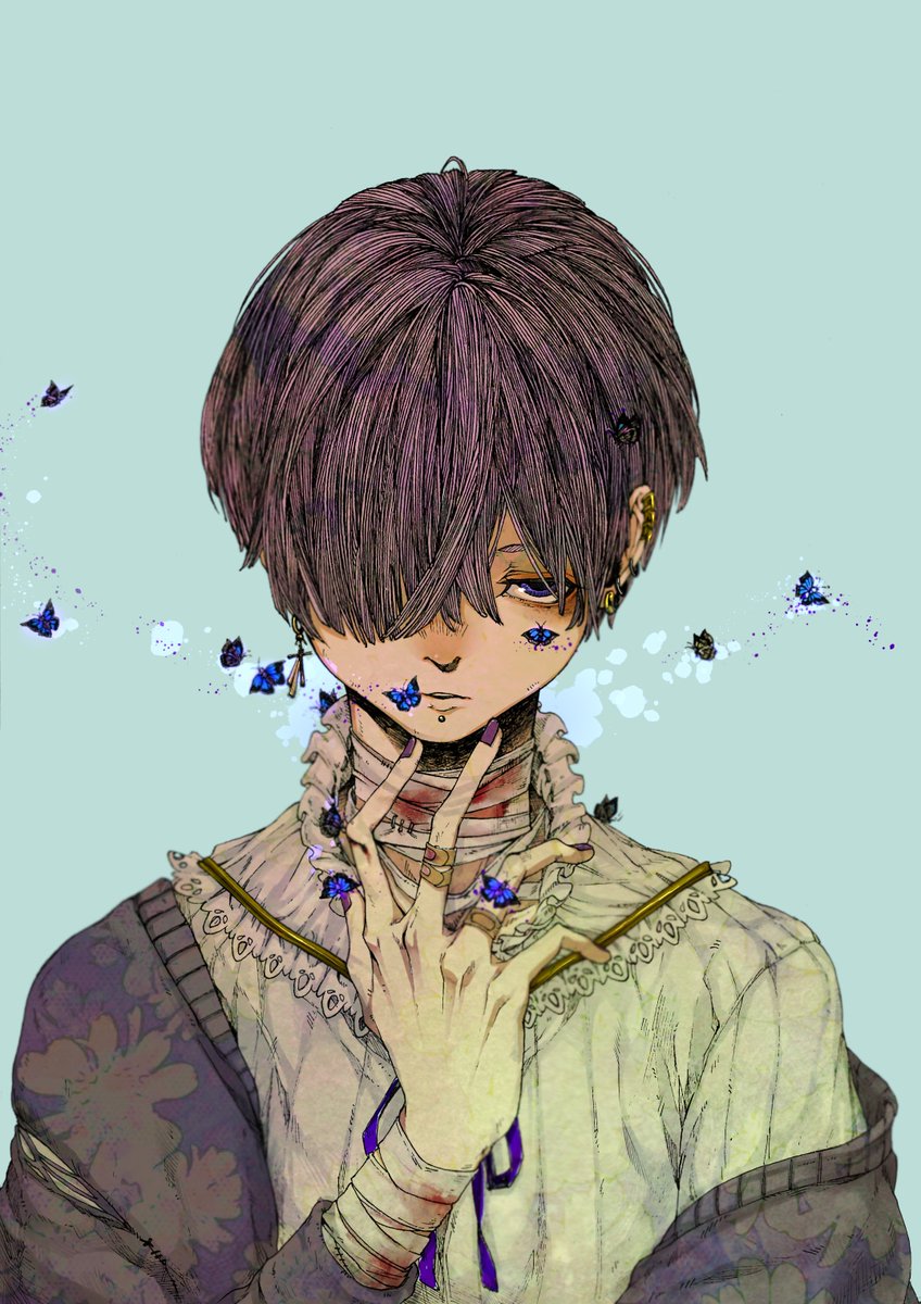 「ゆきむら。さん x ムラサキシジミ 」|海月いまり（Imari Umitsuki）のイラスト