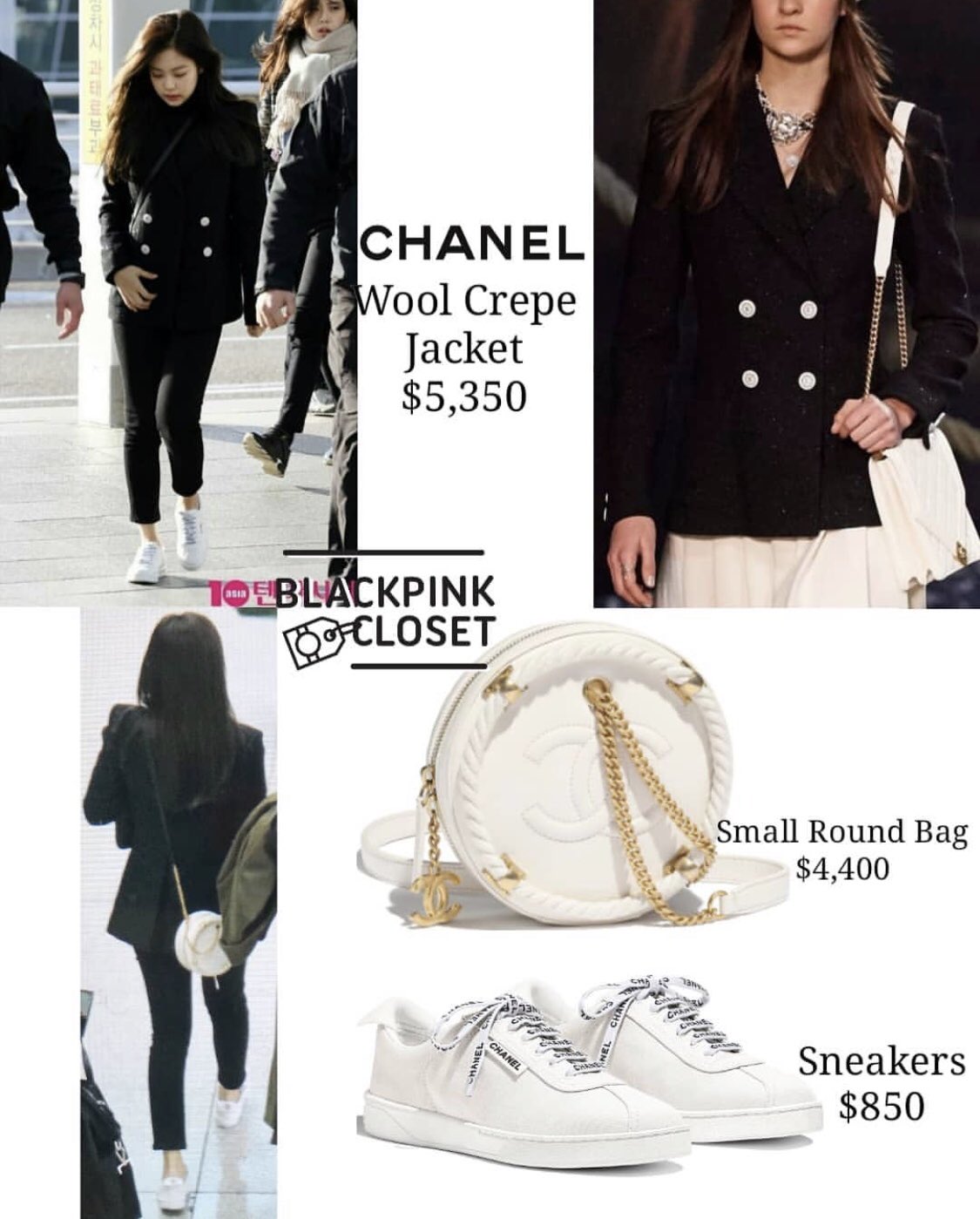 JENNIEKIMJENNIE on X: Guess what the total costs of Jennie's head to  toe @CHANEL airport fashion at the airport today costs $10,600 USD!!!  OMG!!! $10,600 USD!!! 😱😱😱😱😱😱 But the Chanel sneakers looks