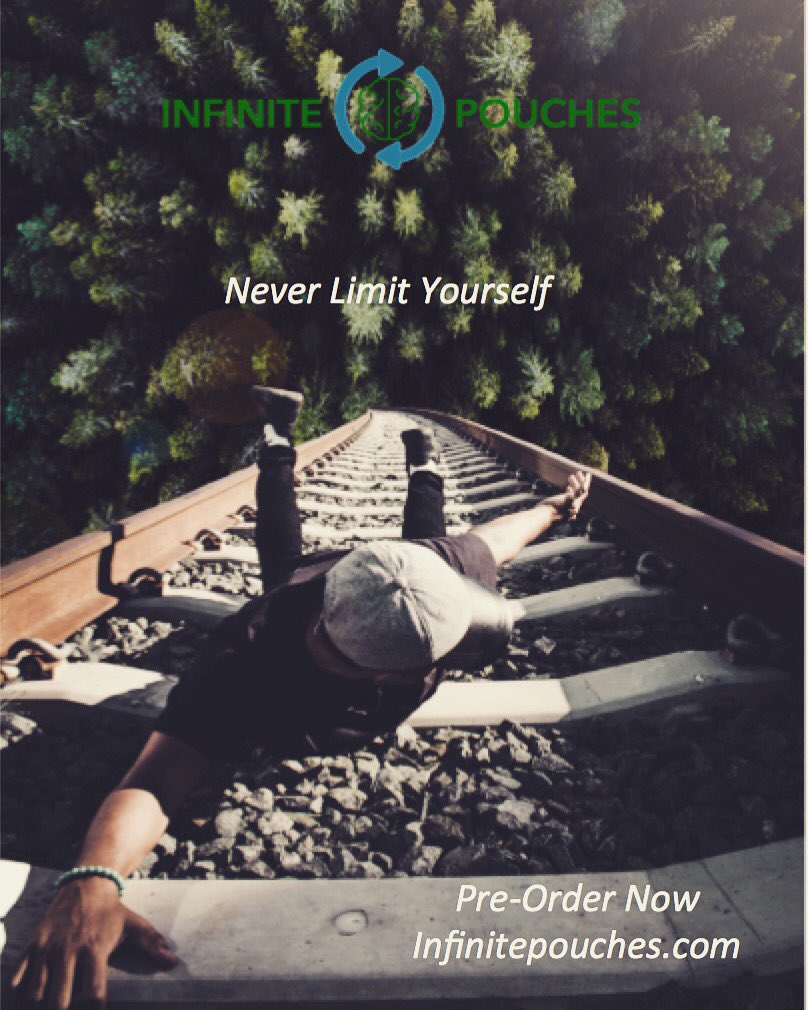 InfinitePouches's tweet photo. The Infinite Teams motto is Never Limit Yourself. Mental health issues can really put a barrier between you and your goals. Don’t let them stop you from achieving what you want, use Infinite Pouches as a tool to break down these barriers. Get those Pre-Orders in! Link in bio. https://t.co/wRwzM8owQp