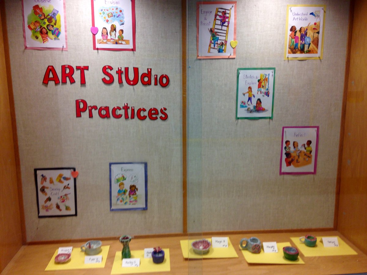 Art studio practices in action. 4th grade students envisioned, developed craft, and engaged and persisted to make their clay creations.