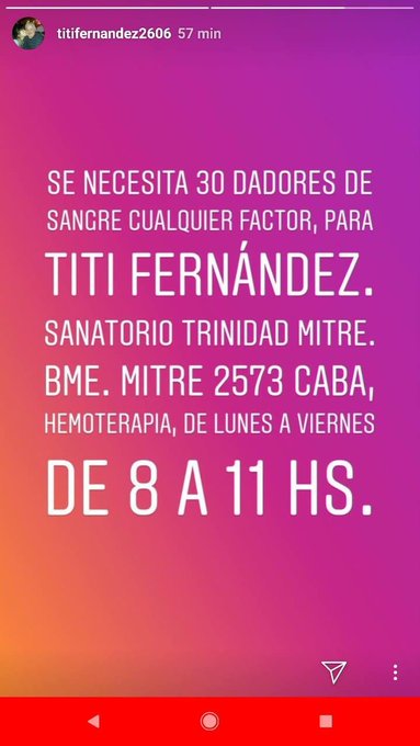 Se necesitan dadores de sangre para nuestro amigo @titifernandez1! https://t.co/UpZ9TuAAcv