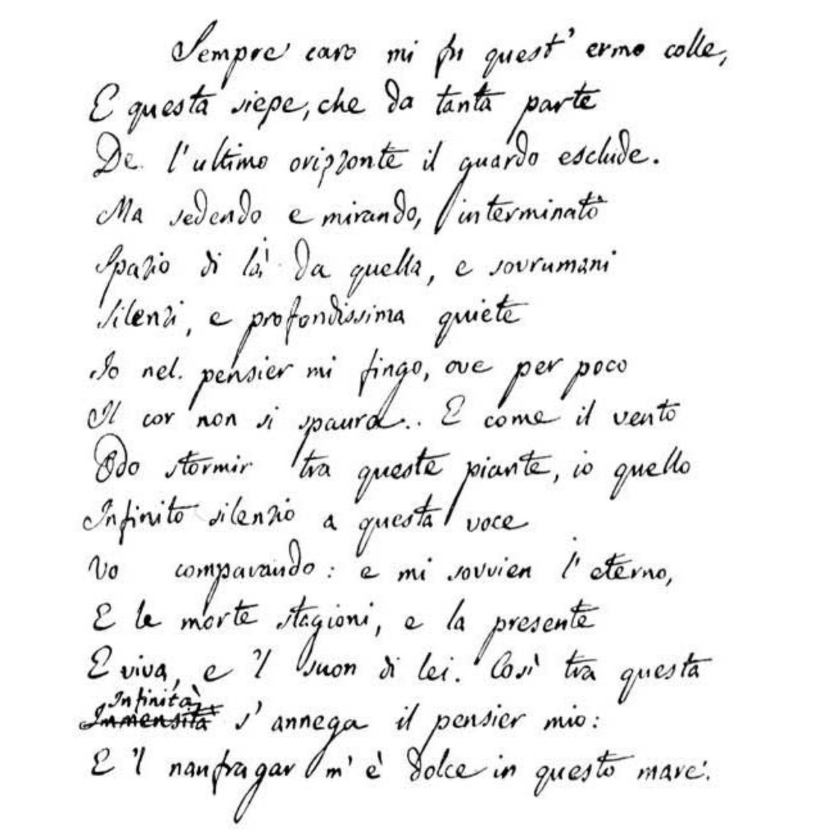 Le celebrazioni per i 200 anni dell’Infinito di Leopardi ci ricordano che l’Italia è terra di cultura, letteratura, emozioni. Quante serate a studiare, a pensare, a “naufragar”.