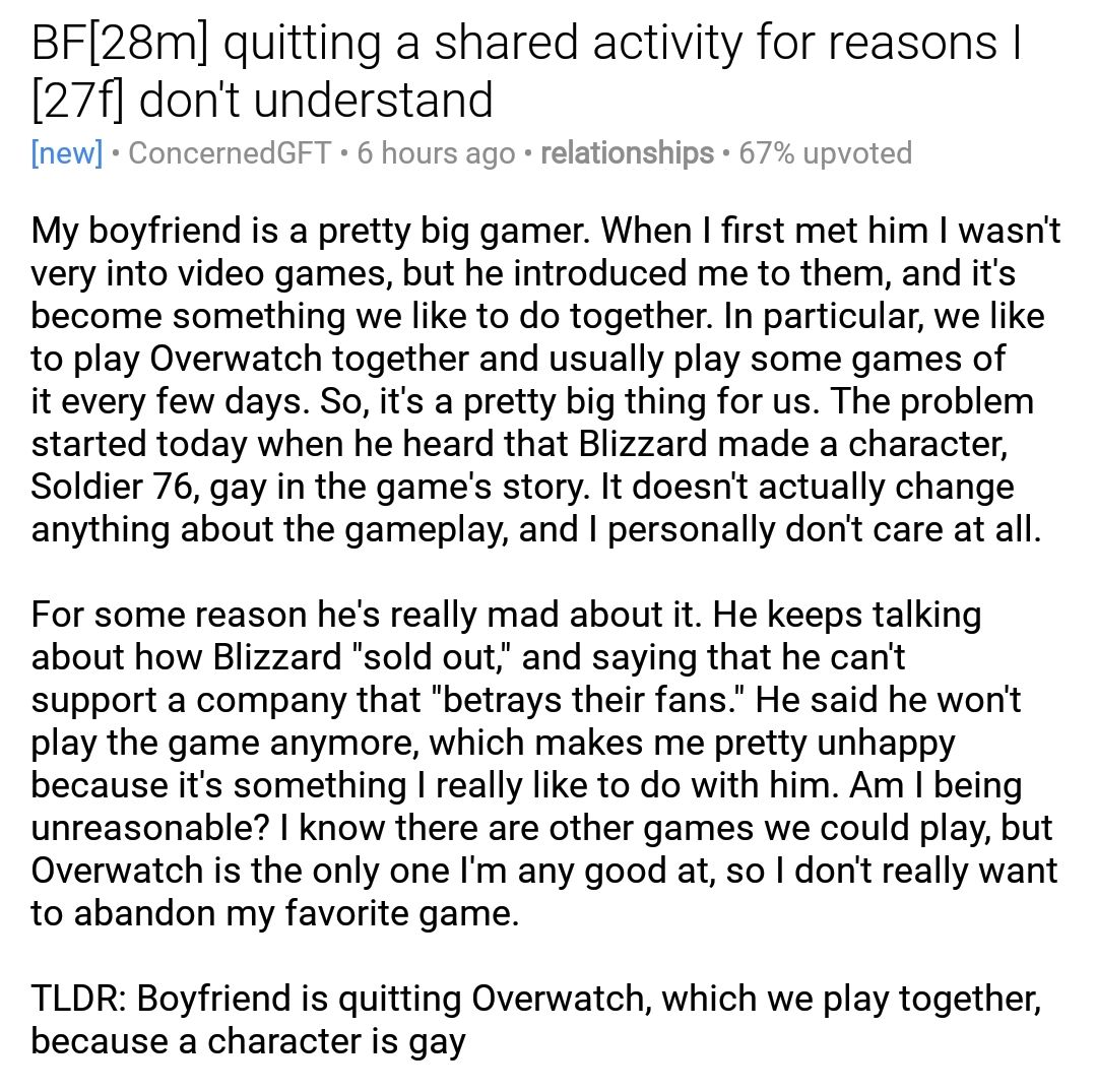 BF[28m] quitting a shared activity for reasons I [27f] don't understand