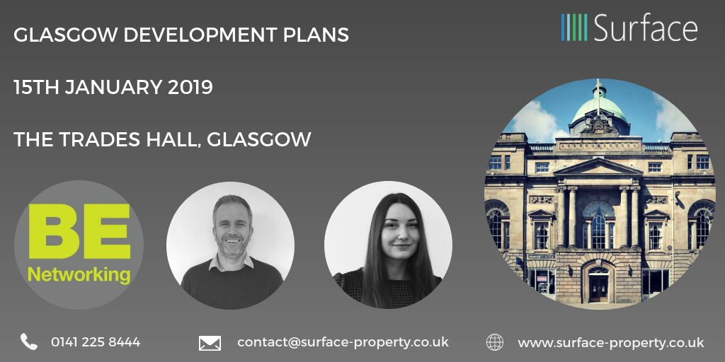 Planners Jamie Gilliland and Elena Sarieva will be at the <a href="/BENetworking/">Built Environment Networking</a> #Glasgow Development Plans on 15th Jan. Say Hi and ask them about our projects in Glasgow!