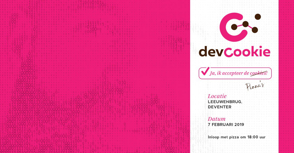 Parantion organiseert samen met <a href="/drukwerkdeal/">Drukwerkdeal.nl</a>, <a href="/AgroVision/">AgroVision</a> en ICT Groep hét IT-event van 2019: DevCookie. Met inspirerende sprekers op het gebied van UX design en Event Storming. Dit allemaal met gratis eten en drinken! Dus meld je aan en mis het niet! meetup.com/nl-NL/DevCooki…