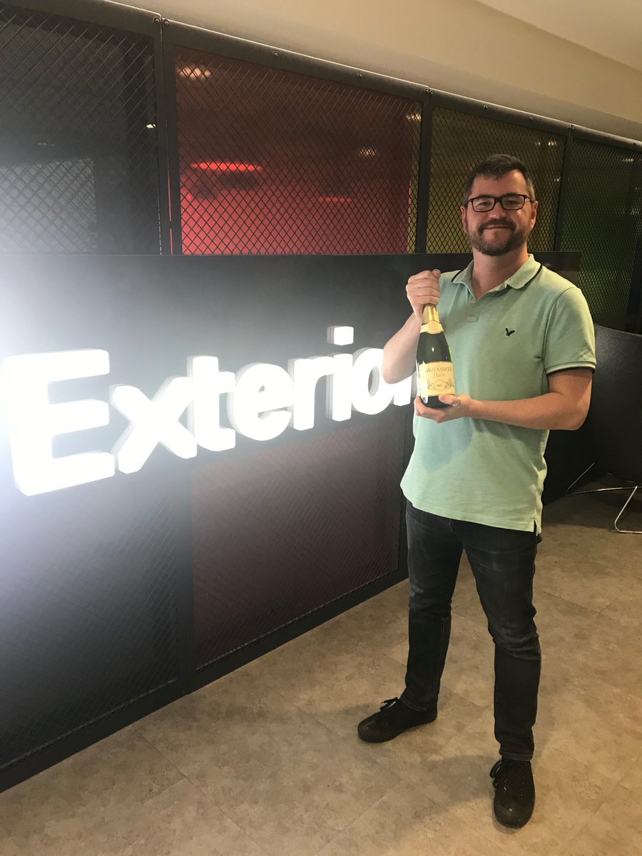 ExterionMediaUK's tweet photo. We’re proud to announce that our very own Noel Nallen became this week’s #wavemakerhero! Congratulations Noel, so much for #DryJanuary 🍾@WavemakerUK #ExterionMedia #CelebrateTheWins https://t.co/Ng2DkvCCMV