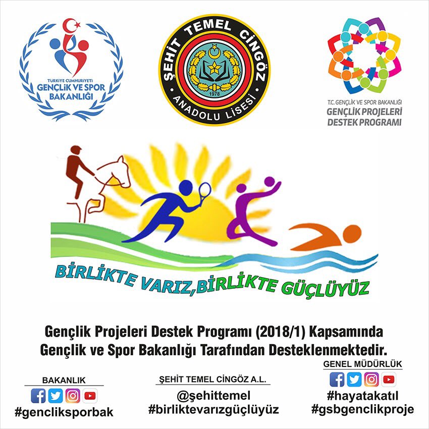 “BİRLİKTE VARIZ, BİRLİKTE GÜÇLÜYÜZ “proje afişimiz #gençliksporbak #GenclikProjeleriDestekProgramı #HayataKatıl #Gençlerİçin #BirlikteVarızGüçlüyüz #ŞehitTemel