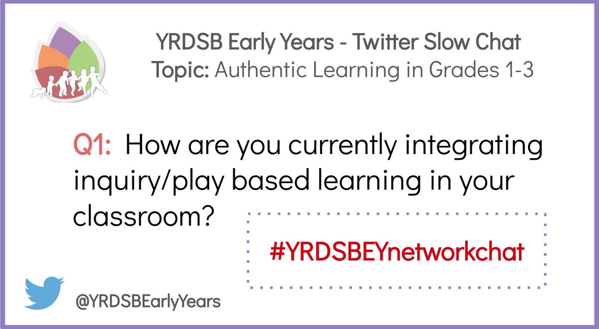 Welcome to the first day of our Twitter Slow Chat! We are excited to start with this first question. Please include #YRDSBEYnetworkchat in your response.