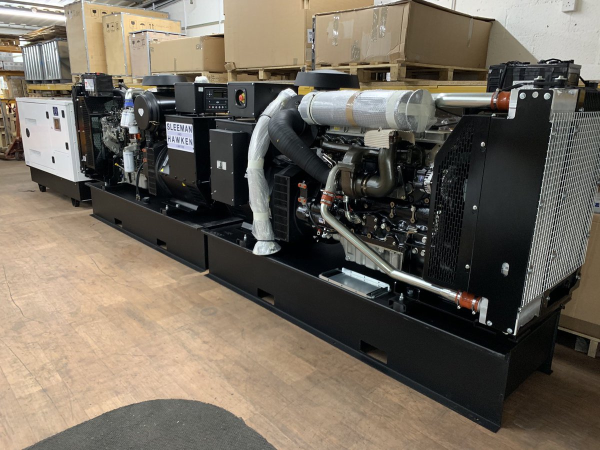Sleeman_Hawken's tweet photo. SLEEMAN &amp; HAWKEN GENERATORS!

We can now offer a range of branded, UK built, Perkins powered generators. These units are coupled with Stamford Alternators and Deep Sea Panels at 150kVa (Open), 45kVA and 15kVA (Enclosed). All destined for the same customer in Tanzania⚡️🇹🇿 🇬🇧 https://t.co/FnRq5V8g0b