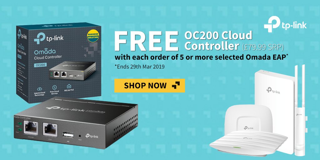 SpireTechnology's tweet photo. Claim you free @TPLINKUK OC200 #CloudController with each order of 5 or more Omada EAP https://t.co/Eua44WaLaD #cloudcomputing #network #it #tech #business https://t.co/aJDCMGU3r2