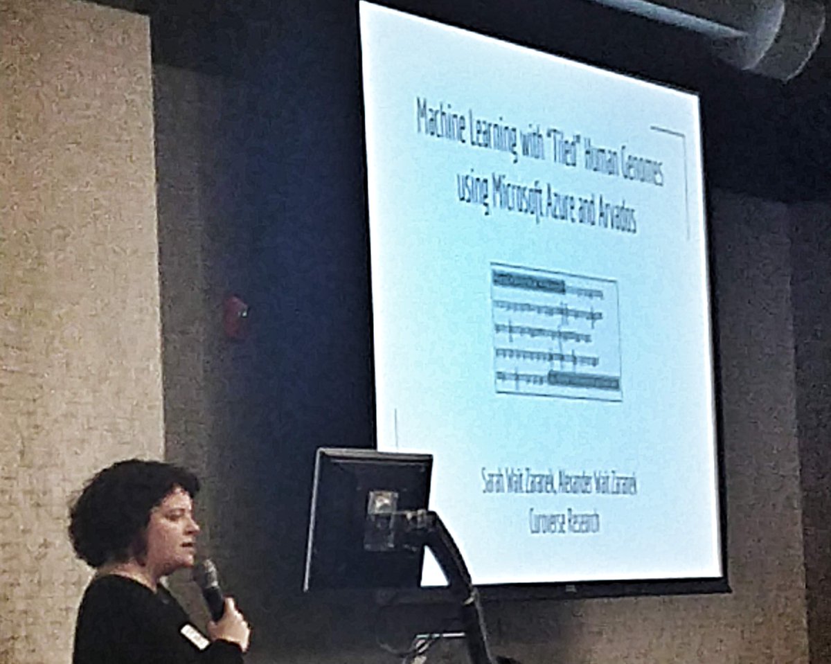 wait_sasha's tweet photo. The first human genome cost billions.   @swzaranek makes analyzing thousands of human genomes look easy!  (Many tens of millions of dollars of data &amp; hundreds of terabytes of raw data.)  Public domain &amp; FOSS examples.  @PGorg @arvados @commonwl @AzureDataFest #azuredatafest2019 https://t.co/mbDTGcypcy