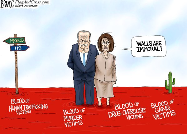 afbranco's tweet image. A.F. Branco Cartoon - Immoral High Ground flagandcross.com/moral-high-gro… #BorderSecurityNow #Shutdown #BuildTheWall