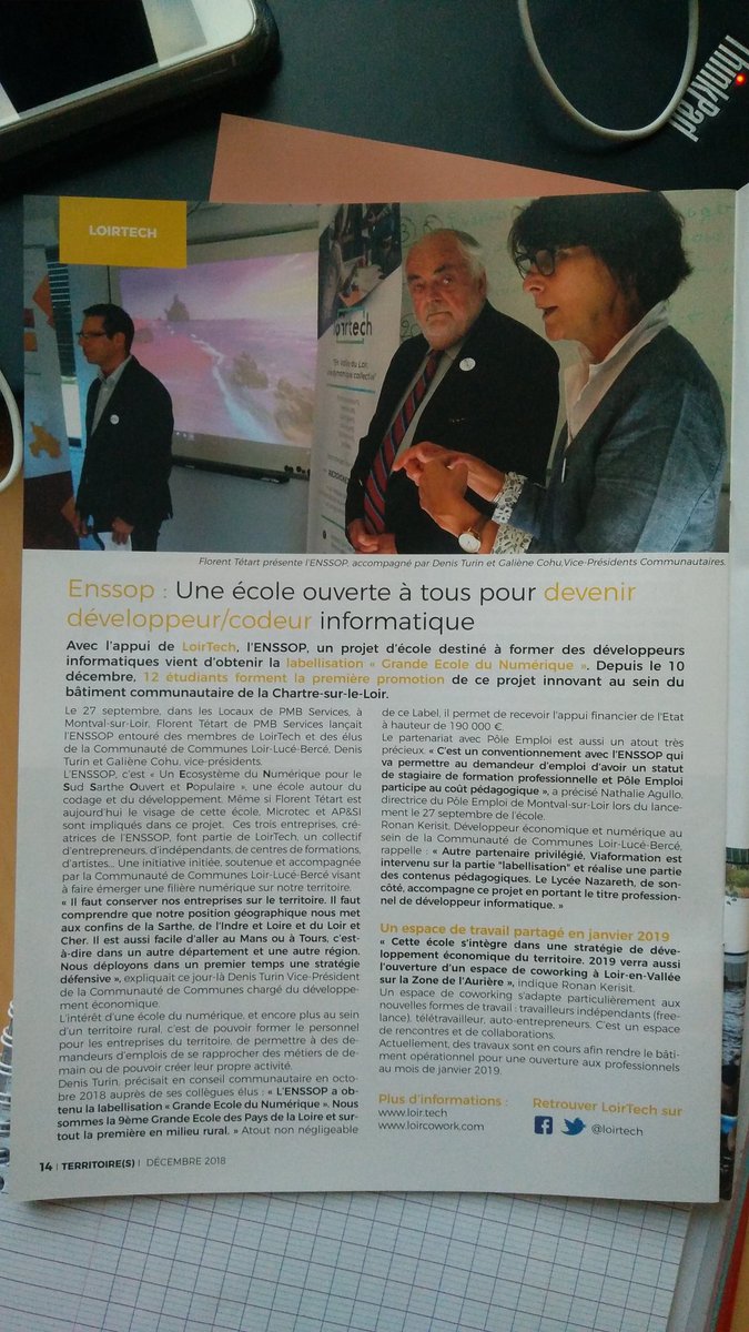 Un article du journal communautaire qui détaille le lancement de @enssop ! Les étudiants sont maintenant en pleine immersion depuis plus d'un mois 💪