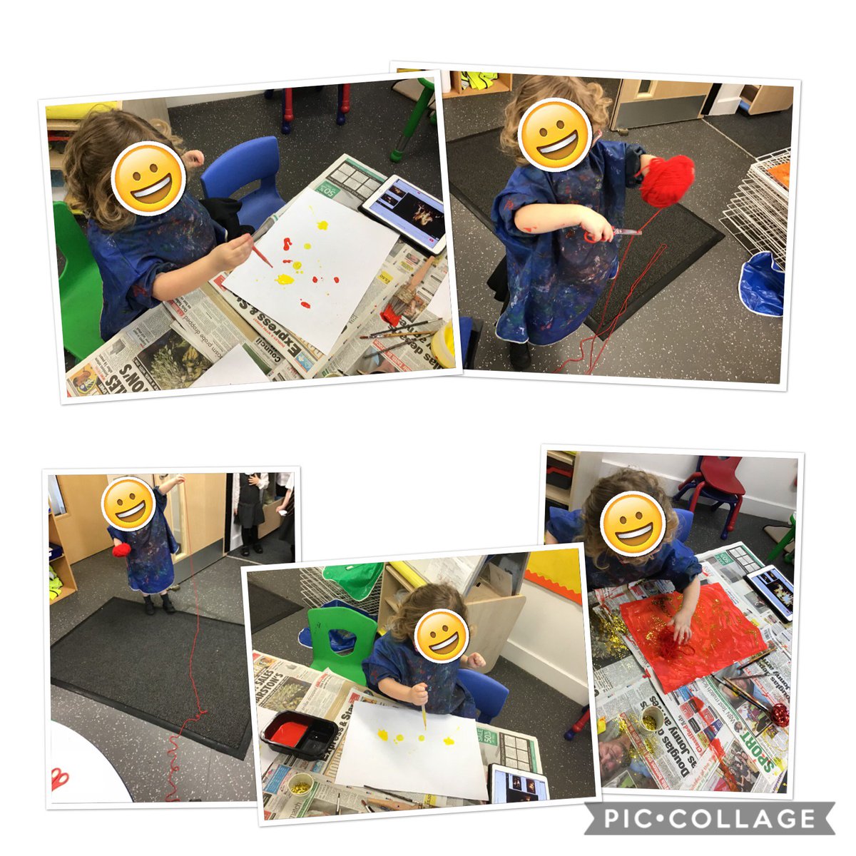 RecBCALJ's tweet photo. Amazing STEAM activity today. Creating fire pictures using a range of art materials developed scientific and mathematical discussions.#mixedmedia #forceexcitment #sizeandshape #EYFSSTEAMJourney 
@VicTrustCPD https://t.co/z8Y4GY9zN5