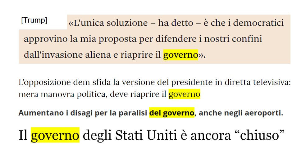 terminologia's tweet photo. Nelle notizie su #shutdown USA i media italiani non hanno chiare le differenze tra
1 #administration, il governo con funzione esecutiva: Trump+ministri  
2 #government, le attività della pubblica amministrazione ≠ governo 1 
Spiegato qui: https://t.co/pTkjiHlG1H  #falsiamici https://t.co/djYpGbhPu4