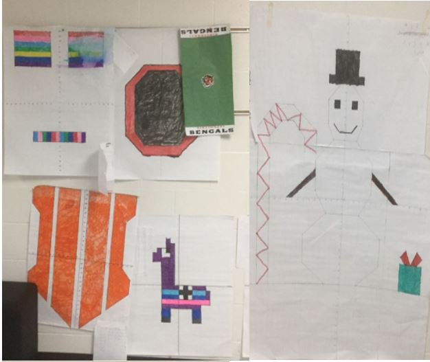 DavidSabourin72's tweet photo. EVEN MORE Examples of some great math projects created by the awesome 6th graders at @cheetahstweet ! #WEareLakota @ToddCaulfield https://t.co/im6mi5NiFS