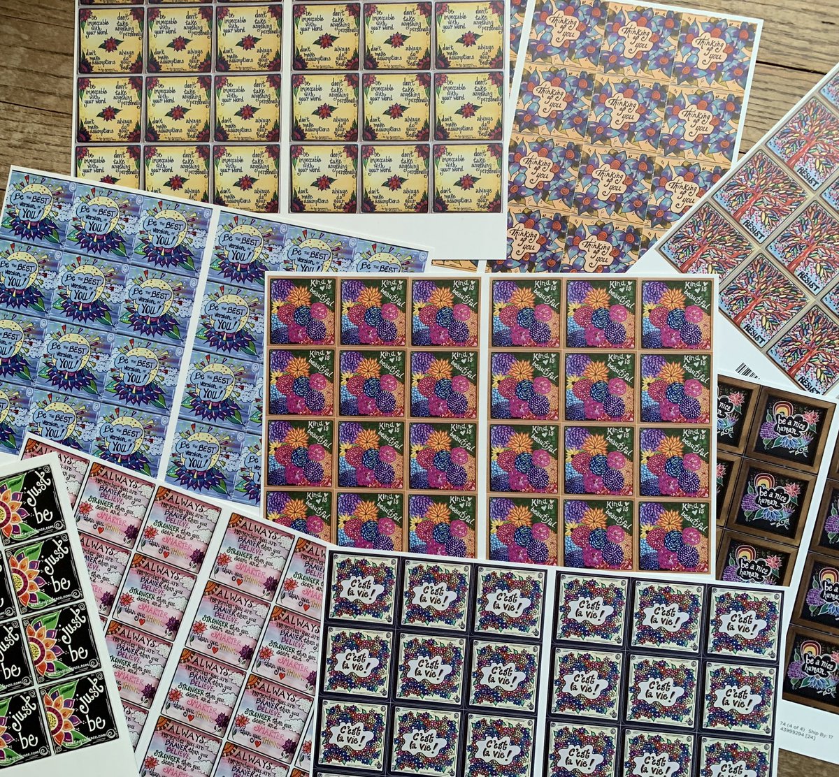 DBTrach's tweet photo. I love making art. I love words. I love combining the two! And I especially love seeing my work in sticker form!!! #creatingcadence #teacherartist @LouRiolo @Carmelschools https://t.co/PfhEzpnXYl