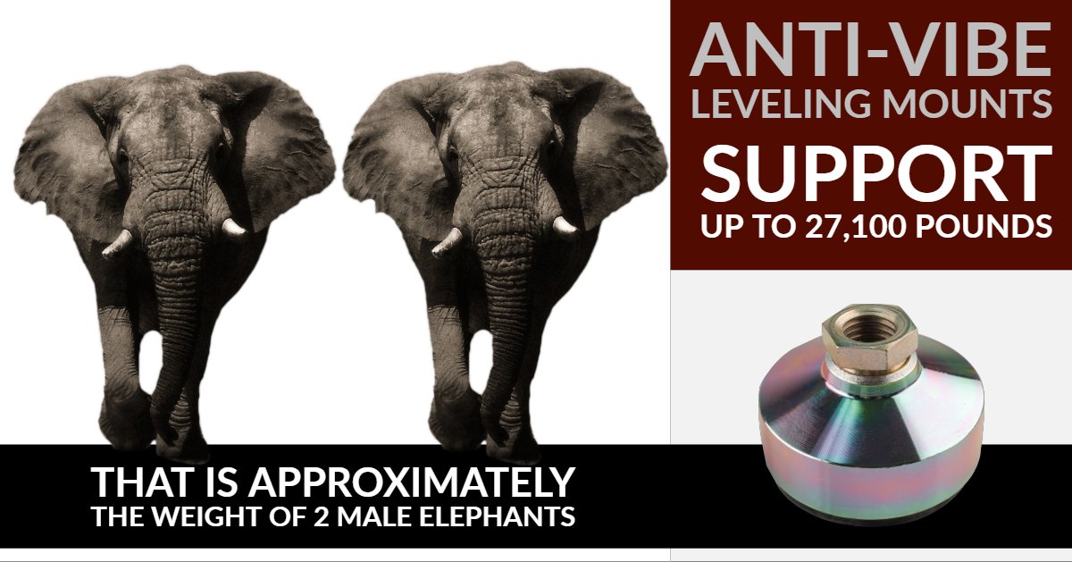 MonroeEngineer's tweet image. Does size really matter? These anti-vibe #levelingmounts are small but support up to 27,100 #pounds. That is roughly the weight of 2 male #elephants. #manufacturing #engineering #doessizematter #cnc #vibrations #strong #machines