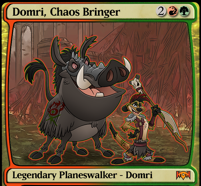 JuanPerezArt's tweet photo. The new Domri Art seems somewhat familiar...
#Domri #MTG #MTGRNA #Planeswalker #Gruul #Pumbaa #Timon #RavnicaAllegiance #fanart https://t.co/guYpwsGtfk
