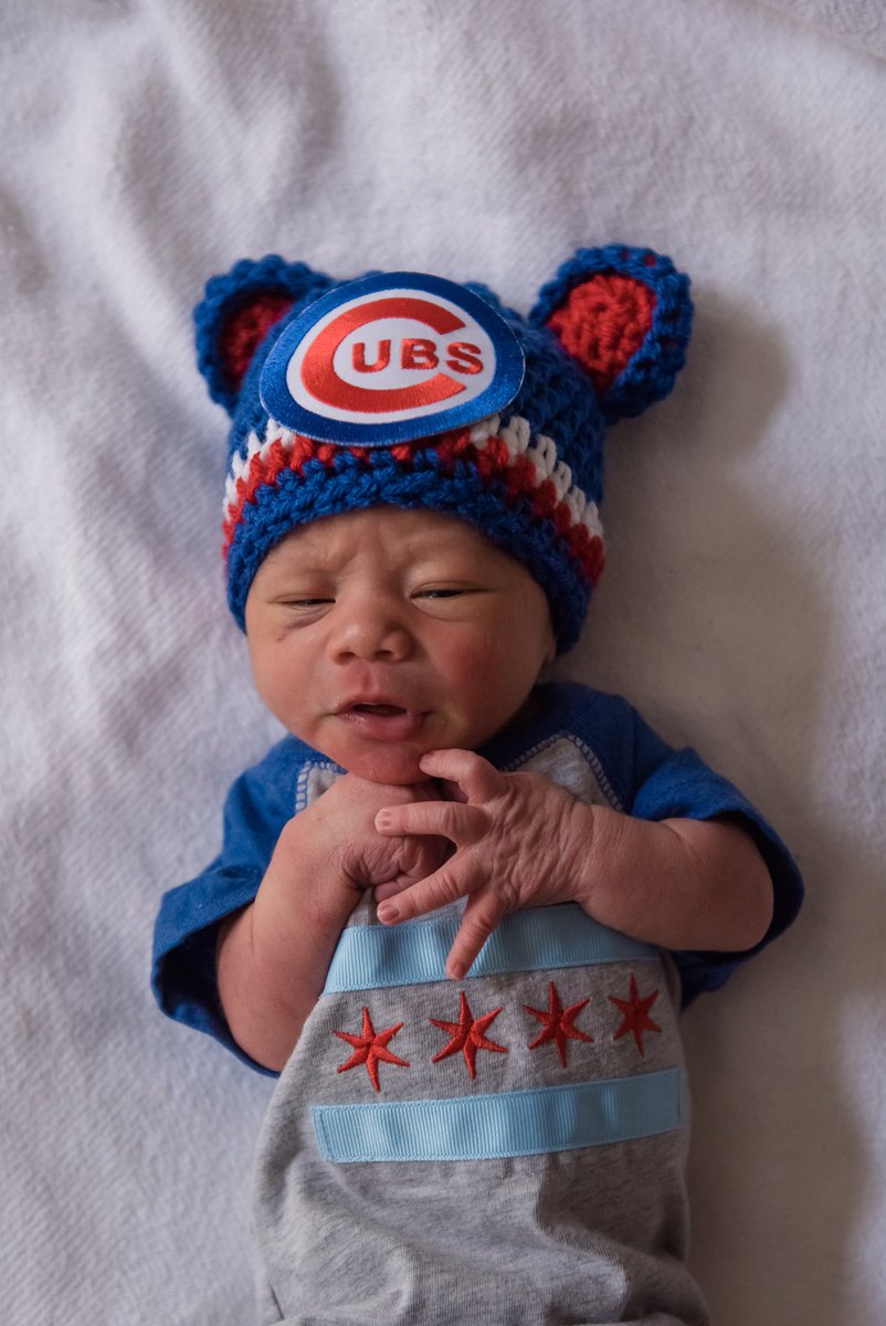 Folsom007's tweet photo. Welcome the newest @Cubs fan all ready for the season, Clark Michael Folsom.  Born January 7, 2019. https://t.co/tNXwrcQ8C1