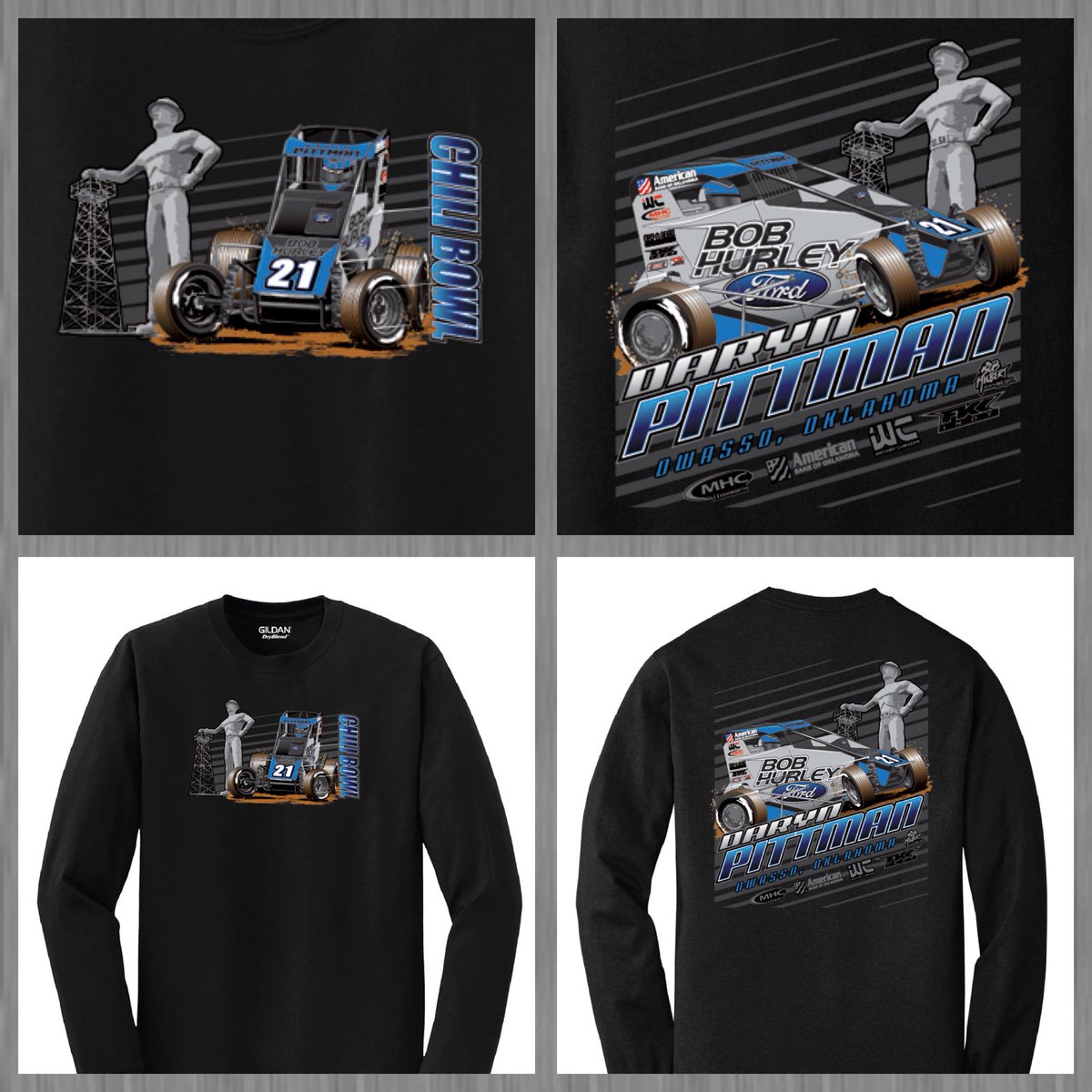 MandyPittman's tweet photo. It’s almost time! T-shirts &amp; long sleeves will be available all week at the trailer in the pits near the front straightaway grandstands!  Any extras will be online after Chili Bowl! https://t.co/HpPeTjJbDz