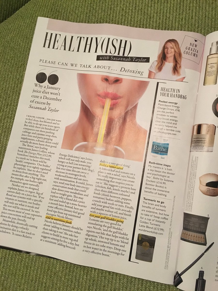 Find me in <a href="/GraziaUK/">Grazia UK</a> this week helping <a href="/SusannahTaylor_/">Susannah Taylor</a> navigate the January detox diets hype in her new column Healthy(ish).