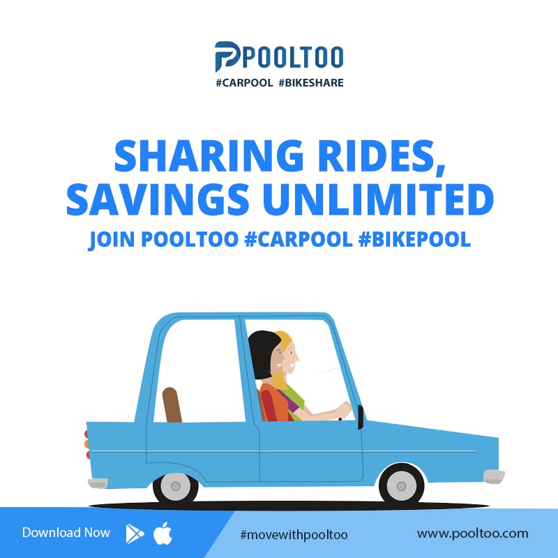 PooltooOfficial's tweet photo. Sharing Rides, Savings Unlimited
Join Pooltoo #Carpool #BikePool
Available on Android and iOS both 
#Bangalore #Hyderabad #Pune #Chennai #Cochin #Coimbatore  #sharearide #motorcycle #bike #rideshare #delhi #delhincr #delhites #delhigram #bikepool #bikepooling https://t.co/3vTCONeRJv