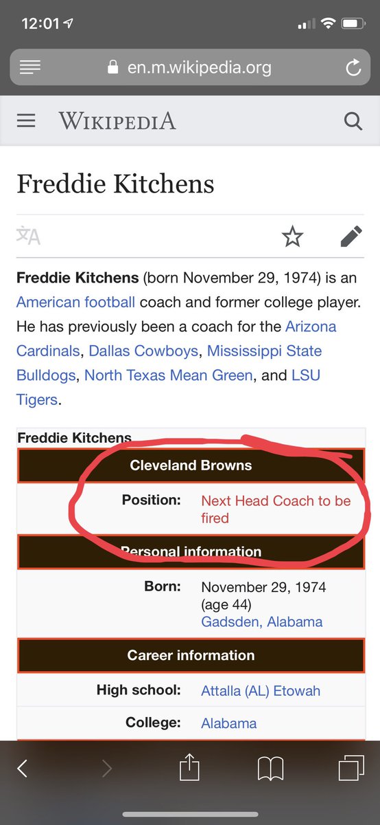 Jnat675's tweet photo. @AdamSchefter Wikipedia is too fast 😂😂😂 https://t.co/WP53vUbSB4