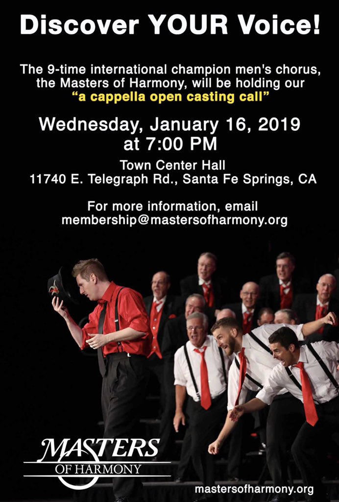 MOHtune's tweet photo. Just ONE WEEK AWAY until you can join the WORLD CHAMPION Masters of Harmony and Discover YOUR Voice! https://t.co/ski2sAG6wZ