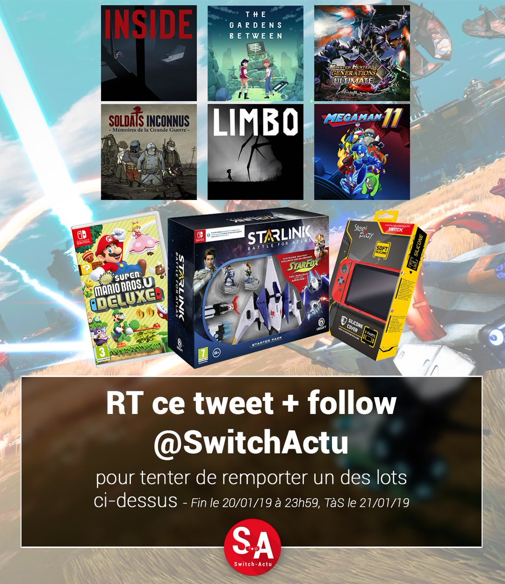 SwitchActu's tweet photo. CONCOURS - Pour fêter le deuxième anniversaire du site, tentez de remporter l'un des 9 lots présents sur l'image ci-dessus !

Plus d'infos et 2x plus de chances de gagner ici : https://t.co/ogx4AB1xfr

(Fin le 20/01 à 23h59) #Concours #NintendoSwitch https://t.co/i1oxQ35MjY