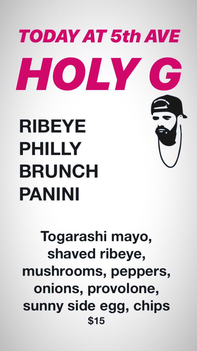 RIBEYE PHILLY BRUNCH PANINI AT 5th AVE HG