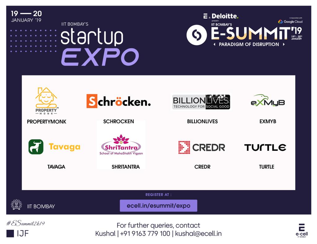 ecell_iitb's tweet photo. The list of exciting events waiting for you at the E-Summit'19 is never ending! A final chance for all the startups to register for startup expo! Don't miss this opportunity!

Register at: https://t.co/6WbfFpm8LU

#CreatingJobCreators
#ESummitk19 https://t.co/6LBfq7tyTa