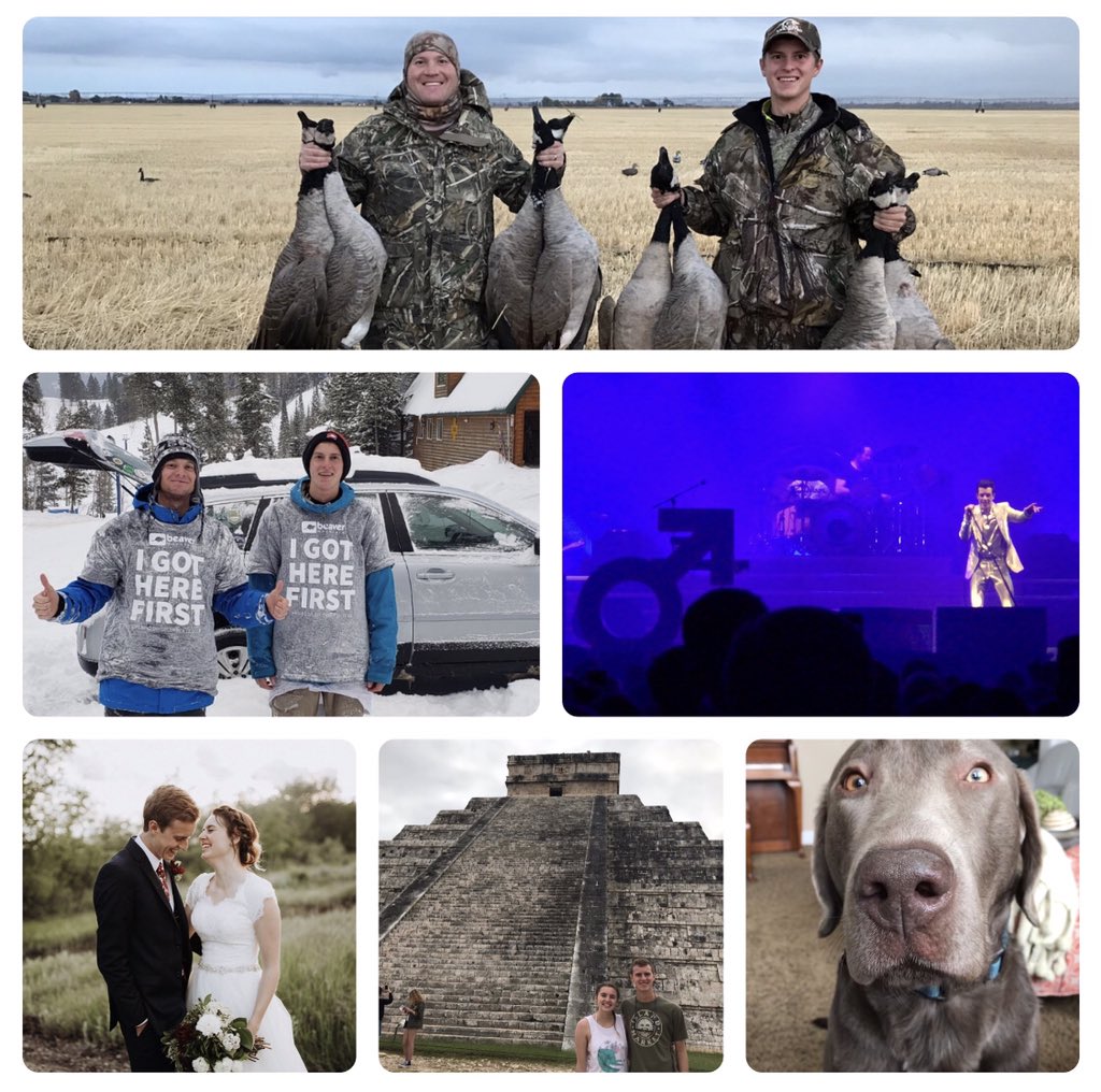kipchesney's tweet photo. I enjoy outdoor activities ranging from waterfowl hunting to soccer to snowboarding. Attending rock concerts is something I love. I especially love my wife, Lindsey and traveling with her. My charcoal lab, Camo, is the goodest boy out there. #USUJCOM2010 https://t.co/W5teO3cZcl