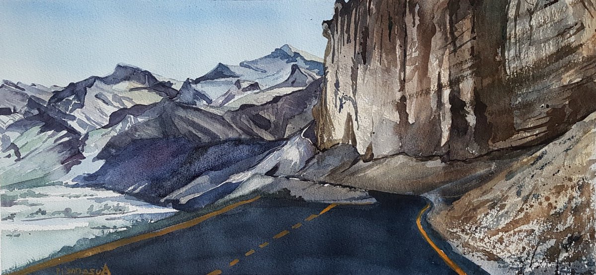 SuzanneAbraham7's tweet photo. So here's my painting for this year... commissioned by a dear friend
#gataloops #sarchu #ladakh #mountains #india #himachal
#watercolors #watercolourpainting #watercolourlandscape #watercolors #aquarelle https://t.co/9DSzW4yiug