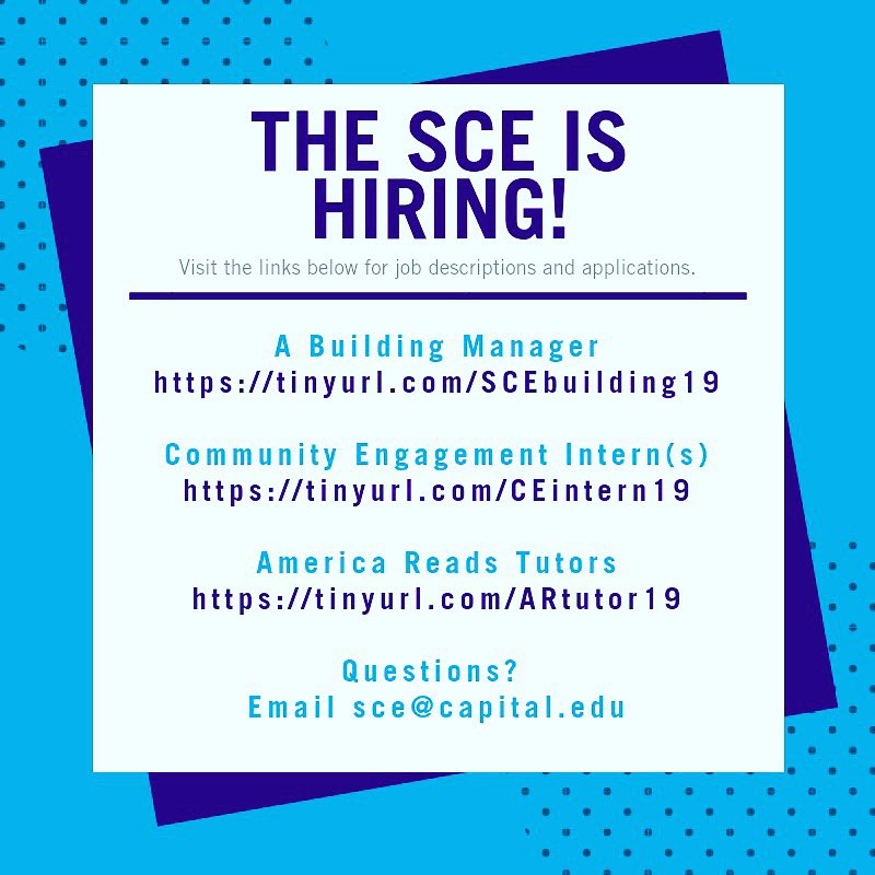 CapitalSCE's tweet photo. Looking for a job? We’re hiring!! Let us know if you have any questions! #CUengages #CapFam https://t.co/9qkgb0UWJQ