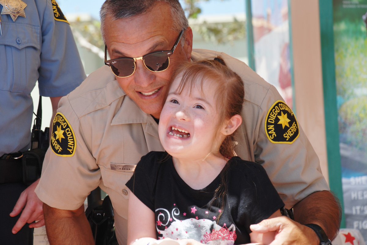 A deputy during a community event in Santee.