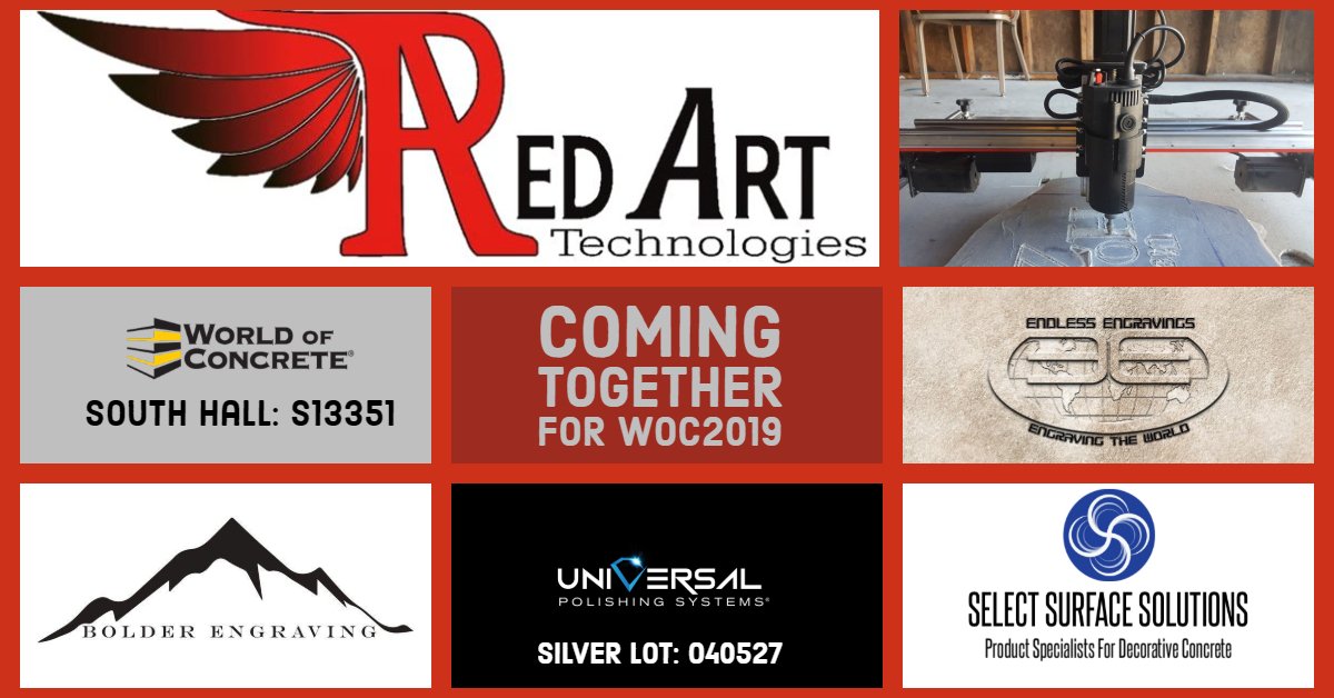 We are excited about coming together with other CNC PRO owners to KILL IT at World of Concrete this year.

Bolder Engraving Select Surface Solutions Universal Polishing Systems Endless Engravings