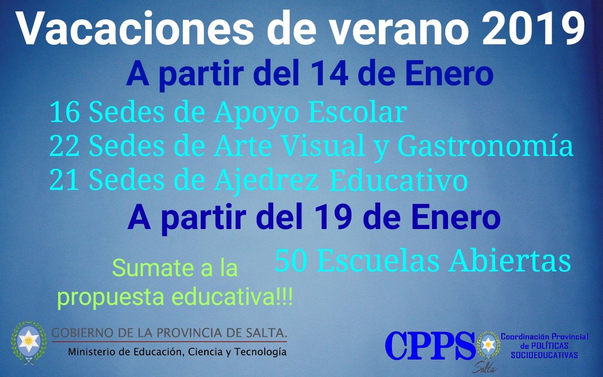 #CPPSEnAcción en #RosarioDeLaFrontera Col. Sec. N°5009 Ntra. Sra. del Rosario #Metán Col. Sec. N°5099 Juan Carlos Dábalos
Te Esperamos!!! <a href="/fguillesaavedra/">GUILLERMO SAAVEDRA</a> <a href="/patriciapinasco/">Patricia Pinasco</a> <a href="/aniberruezo/">analia berruezo</a> <a href="/MEducacionSalta/">Ministerio de Educación de Salta</a> <a href="/MartaMariaMerlo/">Marta Merlo</a> <a href="/solisg79/">GUSTAVO SOLIS</a> <a href="/UrtubeyJM/">Juan Manuel Urtubey</a>